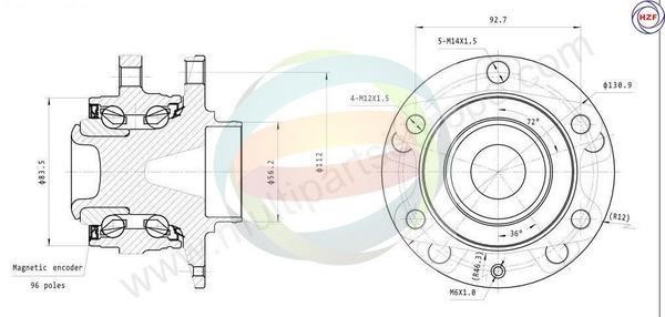 Odm-multiparts 70-210069 Wheel bearing kit 70210069