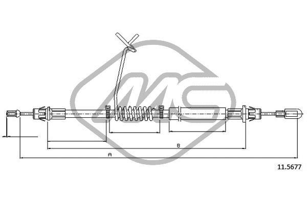 Metalcaucho 81866 Parking brake cable left 81866