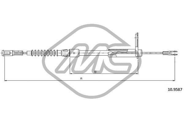 Metalcaucho 81012 Parking brake cable, right 81012