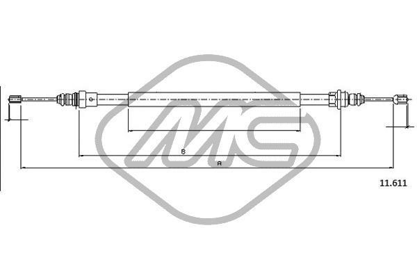 Metalcaucho 82819 Parking brake cable, right 82819