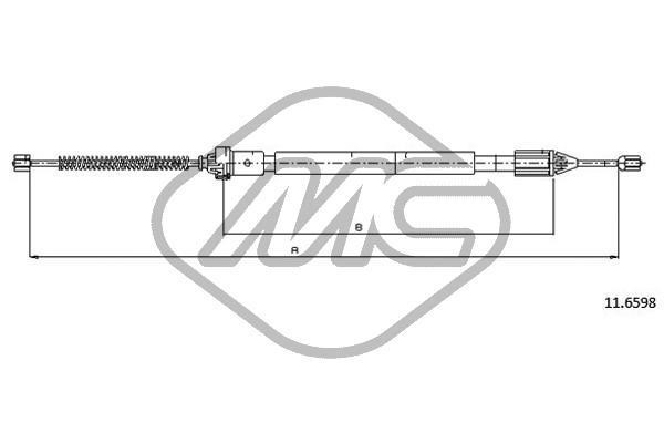 Metalcaucho 83082 Parking brake cable, right 83082