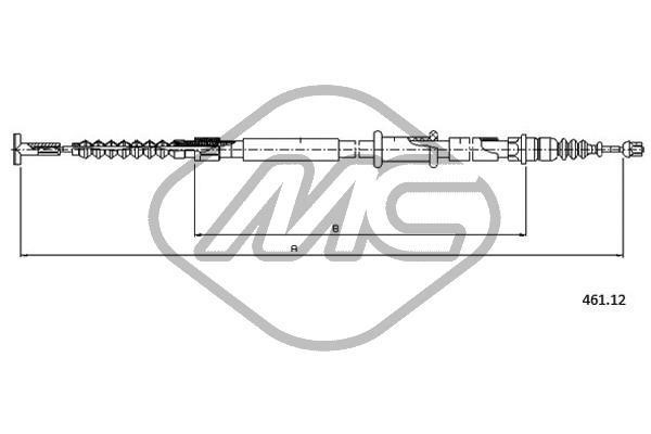 Metalcaucho 81317 Parking brake cable, right 81317
