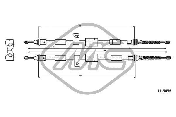 Metalcaucho 81823 Cable Pull, parking brake 81823