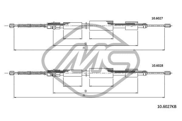 Metalcaucho 80844 Cable Pull, parking brake 80844