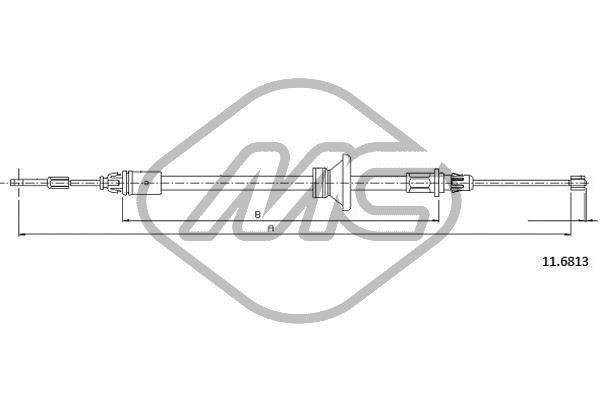 Metalcaucho 82368 Cable Pull, parking brake 82368