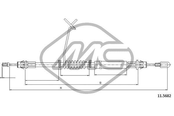 Metalcaucho 81857 Parking brake cable, right 81857