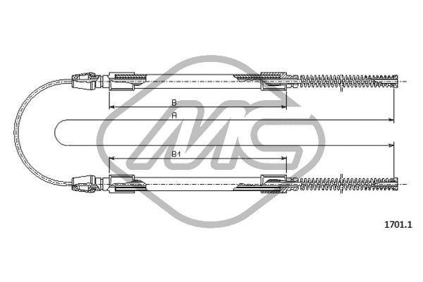 Metalcaucho 81275 Cable Pull, parking brake 81275