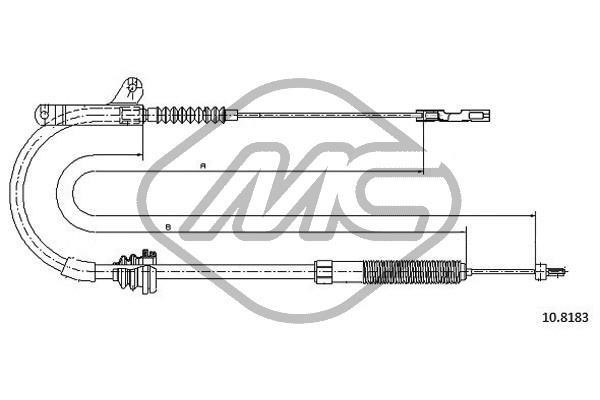 Metalcaucho 83569 Parking brake cable, right 83569