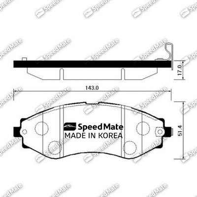 Speedmate SM-BPG010 Front disc brake pads, set SMBPG010