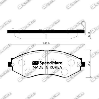 Speedmate SM-BPG014 Brake Pad Set, disc brake SMBPG014
