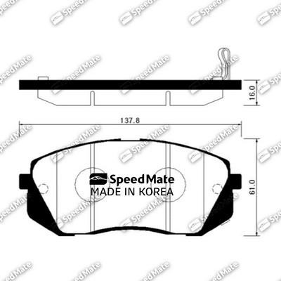 Speedmate SM-BPH037 Brake Pad Set, disc brake SMBPH037