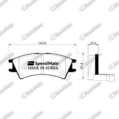 Speedmate SM-BPH016 Front disc brake pads, set SMBPH016