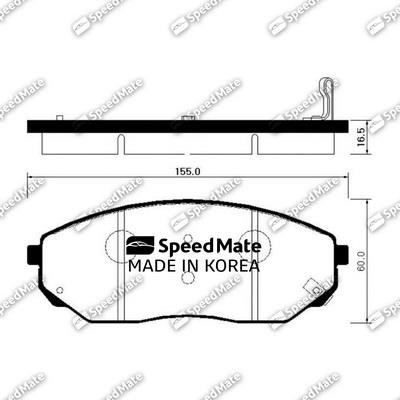 Speedmate SM-BPK022 Front disc brake pads, set SMBPK022