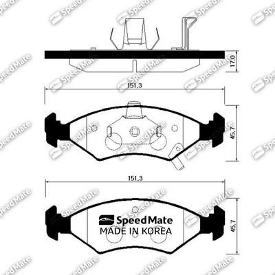 Speedmate SM-BPK007 Front disc brake pads, set SMBPK007