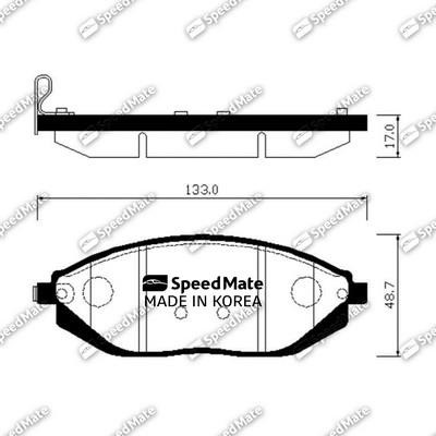 Speedmate SM-BPG023 Front disc brake pads, set SMBPG023