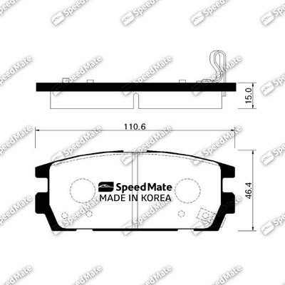 Speedmate SM-BPH018 Rear disc brake pads, set SMBPH018