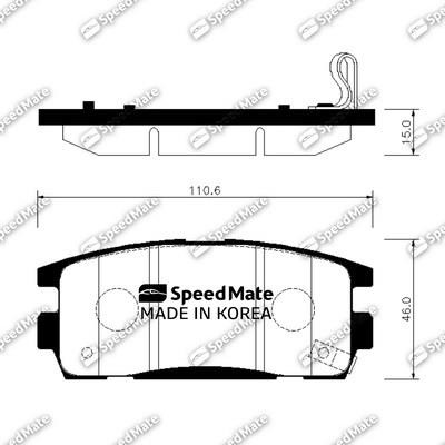 Speedmate SM-BPG018 Brake Pad Set, disc brake SMBPG018