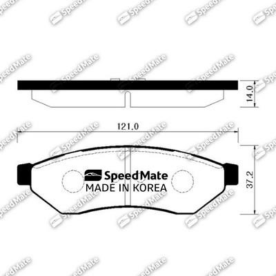 Speedmate SM-BPG012 Brake Pad Set, disc brake SMBPG012