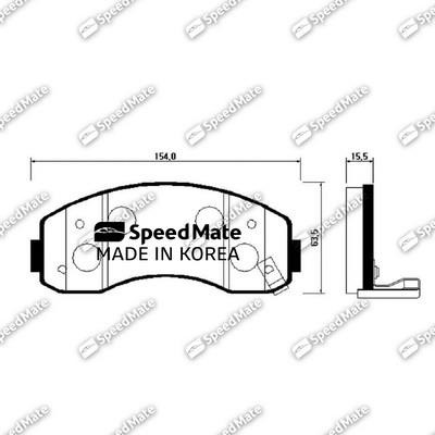 Speedmate SM-BPK004 Front disc brake pads, set SMBPK004