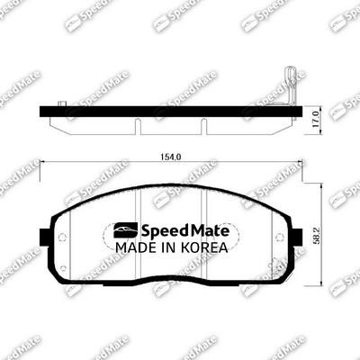 Speedmate SM-BPH030 Brake Pad Set, disc brake SMBPH030