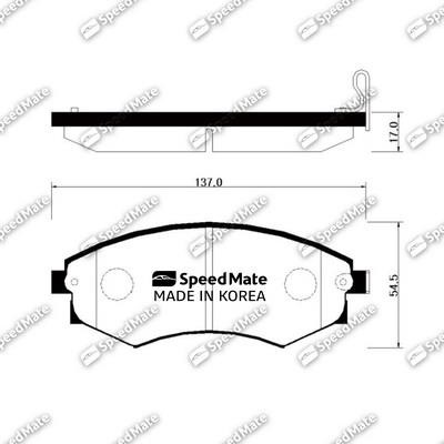Speedmate SM-BPH004 Brake Pad Set, disc brake SMBPH004