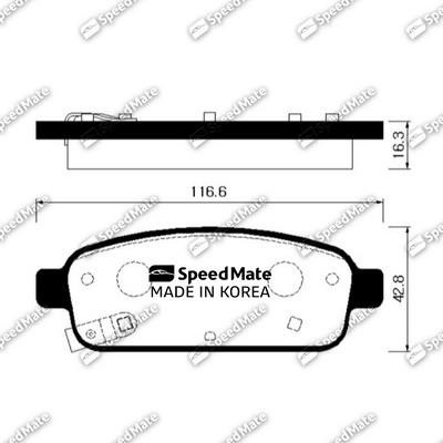Speedmate SM-BPG022 Rear disc brake pads, set SMBPG022