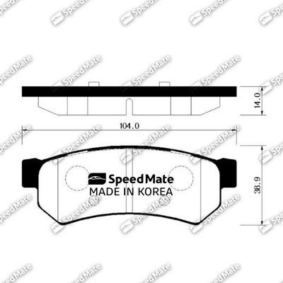 Speedmate SM-BPG020 Rear disc brake pads, set SMBPG020