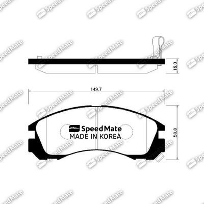 Speedmate SM-BPH009 Brake Pad Set, disc brake SMBPH009