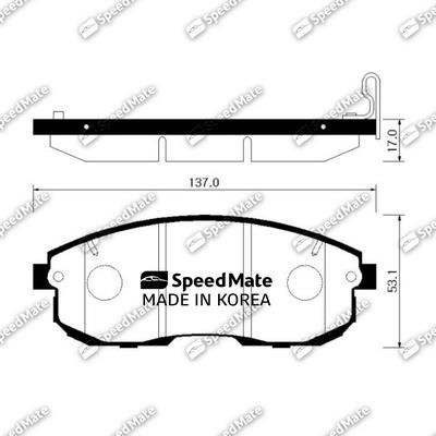 Speedmate SM-BPS006 Front disc brake pads, set SMBPS006