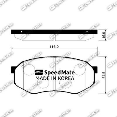 Speedmate SM-BPK005 Front disc brake pads, set SMBPK005