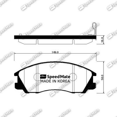 Speedmate SM-BPH017 Brake Pad Set, disc brake SMBPH017