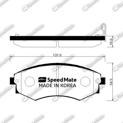 Speedmate SM-BPY006 Front disc brake pads, set SMBPY006