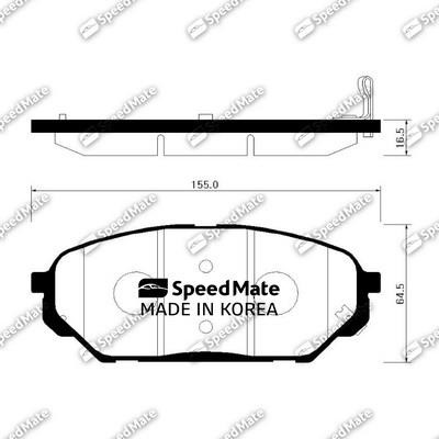 Speedmate SM-BPH039 Brake Pad Set, disc brake SMBPH039