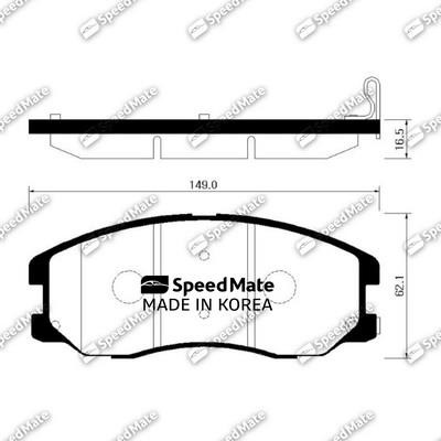 Speedmate SM-BPG017 Brake Pad Set, disc brake SMBPG017