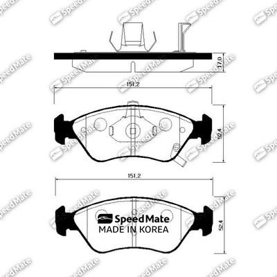 Speedmate SM-BPK012 Brake Pad Set, disc brake SMBPK012