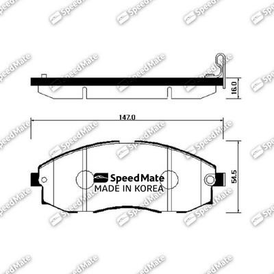 Speedmate SM-BPH019 Brake Pad Set, disc brake SMBPH019