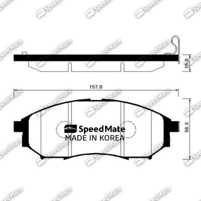 Speedmate SM-BPS008 Front disc brake pads, set SMBPS008