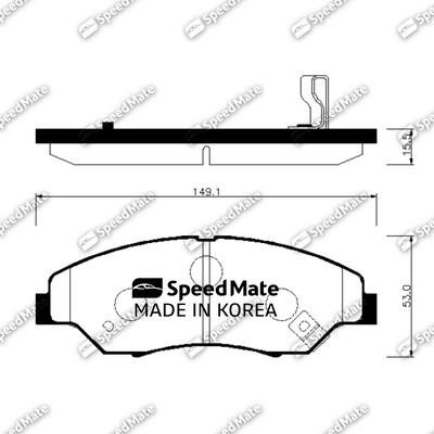 Speedmate SM-BPK019 Front disc brake pads, set SMBPK019