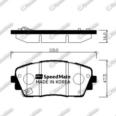 Speedmate SM-BPK039 Front disc brake pads, set SMBPK039