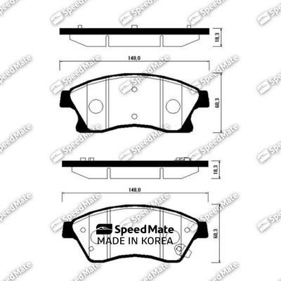 Speedmate SM-BPG021 Brake Pad Set, disc brake SMBPG021