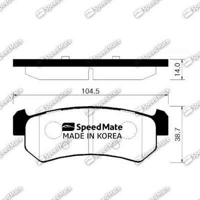 Speedmate SM-BPG015 Rear disc brake pads, set SMBPG015