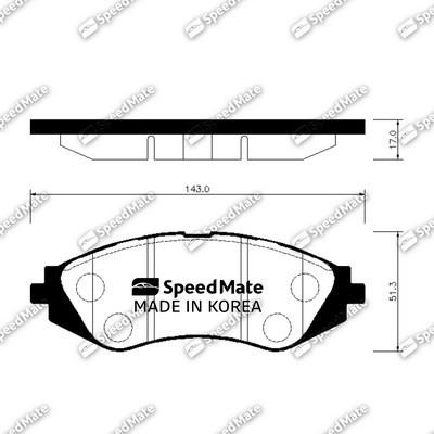 Speedmate SM-BPG009 Front disc brake pads, set SMBPG009