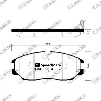 Speedmate SM-BPH028 Brake Pad Set, disc brake SMBPH028