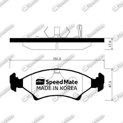 Speedmate SM-BPK043 Front disc brake pads, set SMBPK043