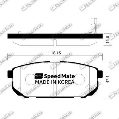 Speedmate SM-BPK023 Rear disc brake pads, set SMBPK023