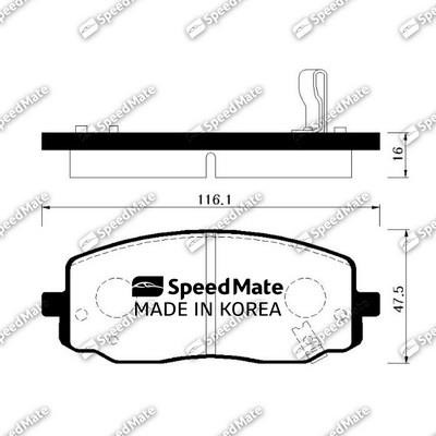 Speedmate SM-BPK027 Front disc brake pads, set SMBPK027