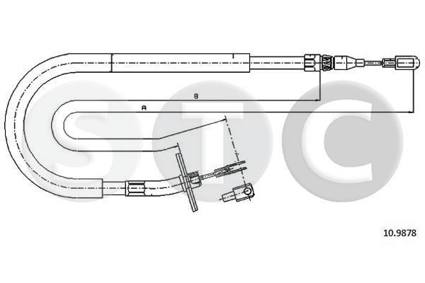 STC T480966 Parking brake cable, right T480966