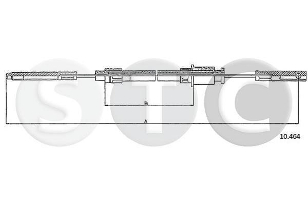 STC T480807 Parking brake cable, right T480807