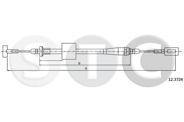 STC T481394 Cable Pull, parking brake T481394