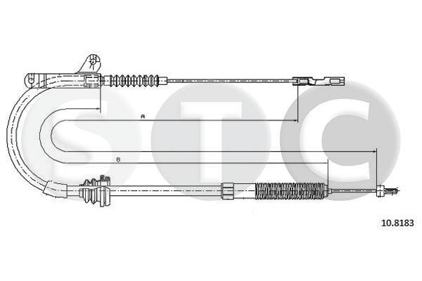 STC T483569 Parking brake cable, right T483569